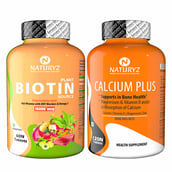 1 - Naturyz Plant Biotin 60 Tablets & Calcium Plus 120 Tablets Combo,  2 Piece(s)/Pack  Unflavoured 