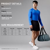 MuscleBlaze Compression Muscle Tee Full Sleeve,  Superman Blue  Large