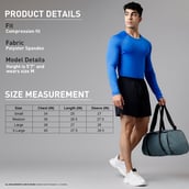 MuscleBlaze Compression Muscle Tee Full Sleeve, Superman Blue Medium