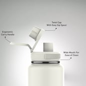 6 - MuscleBlaze Sports Insulated Bottle, Blizzard White 1 L