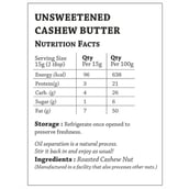 supplementfact - The Butternut Co. Unsweetened Cashew Butter,  Unflavoured  0.2 kg 