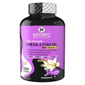 1 - Naturyz Vanilla Flavoured Omega 3 Fish Oil with Vitamin D, 60 softgels