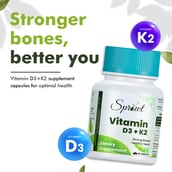 2 - Sprowt Vitamin D3 + K2,  30 tablet(s)  Unflavoured 