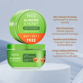 6 - VLCC Almond and Honey Light Moisturiser Cream,  200 g  with Vitamin E & Glycerin (Buy One Get One) 