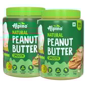1 - Alpino Natural Peanut Butter Unsweetened (Pack of 2),  1 kg  Smooth 