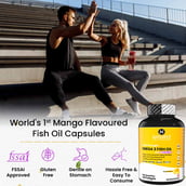 13 - Naturyz Triple Strength Omega 3 Fish Oil with Vitamin D3 Mango,  60 softgels 