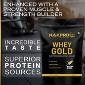 3 - Nakpro Gold Whey Protein Concentrate, 4.4 lb Malai Kulfi