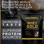 7 - Nakpro Whey Gold Protein Concentrate,  2.2 lb  Cookies & Cream 