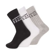 2 - MuscleBlaze Z Crew Socks,  Black,White & Grey  (3 Pack) 