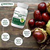 5 - Biotrex Horse Chestnut 300mg,  60 veggie capsule(s) 