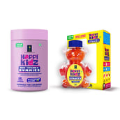 1 - British Life Sciences Happi Kidz Calcium & Vitamin D3 with  Iron + Vitamin C 60 Gummies Combo,  2 Piece(s)/Pack  Blackcurrant 