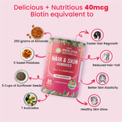 6 - Himalayan Organics Hair & Skin 40mcg Biotin, 30 gummies Natural Mixed Fruit
