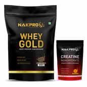 1 - Nakpro Whey Gold Protein Concentrate,  2.2 lb  Chocolate with Creatine Monohydrate 0.22 lb Tangy Orange 