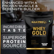 5 - Nakpro Whey Gold Protein Concentrate,  2.2 lb  Unflavoured with Creatine Monohydrate 0.22 lb Unflavoured 