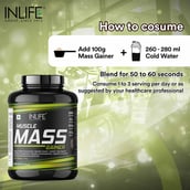 4 - INLIFE Muscle Mass Gainer Protein Powder with Whey Protein, 6.6 lb Chocolate