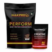 Nakpro Perform Whey Protein Concentrate 2.2 lb & Creatine Monohydrate 0.22 lb Combo, 2 Piece(s)/Pack Chocolate & Fruit Punch
