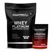 Nakpro Whey Platinum Whey Protein Isolate,  2.2 lb  Unflavoured with Creatine Monohydrate 0.22 lb Unflavoured 