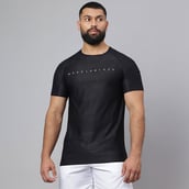 2 - MuscleBlaze Camo Dry-Fit Active Tee Half Sleeve,  Black  Small 