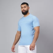 4 - MuscleBlaze Air Tech Compression MuscleTee Half Sleeve,  Dusk Blue  Large