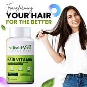 3 - Health Veda Organics Advance Hair Vitamin with DHT Blocker & Biotin,  60 capsules  Unflavoured 