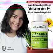 3 - Health Veda Organics Plant Based Vitamin E,  60 capsules 