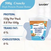 3 - Savory High Protein Peanut Butter, 500 g Crunchy