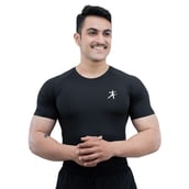1 - Athflex Men's Half Sleeve Edge Compression T-Shirt,  XXL  Black 
