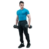 6 - Athflex Men's Half Sleeve Edge Compression T-Shirt,  XXL  Scuba Blue 