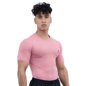 3 - Athflex Men's Half Sleeve Edge Compression T-Shirt,  Medium  Cameo Pink 