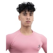 5 - Athflex Men's Half Sleeve Edge Compression T-Shirt,  Medium  Cameo Pink 
