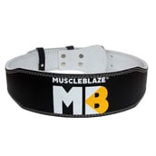 3 - MuscleBlaze Weightlifting Leather Belt,  Black  4 Inch XL 