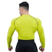 4 - Athflex Men's Full Sleeve Edge Compression T-Shirt,  Large  Neon Yellow 