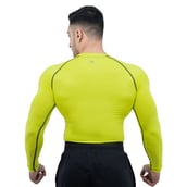 4 - Athflex Men's Full Sleeve Edge Compression T-Shirt, Small Neon Yellow