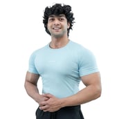 2 - Athflex Men's Half Sleeve Ace Compression T-Shirt,  Small  Powder Blue 