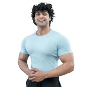2 - Athflex Men's Half Sleeve Ace Compression T-Shirt,  XL  Powder Blue 