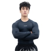 1 - Athflex Men's Full Sleeve Ace Compression T-Shirt, Small Black