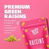 3 - Yogabar Seedless Green Raisins,  500 g  Natural (Pack of 2) 