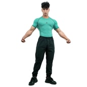 8 - Athflex Men's Muscle Fit Half Sleeve Textured Compression T-Shirt, XL Bayside Green