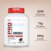 2 - GNC Pro Performance Weight Gainer & Black Plastic Shaker 750ml Combo,  6.6 lb  Double Chocolate 