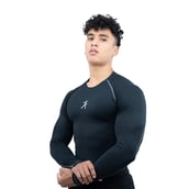 3 - Athflex Men's Muscle Fit Full Sleeve Textured Compression T-Shirt, XXL Black