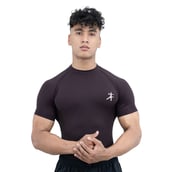 2 - Athflex Men's High-Neck Compression T-Shirt, XXL Aubergine