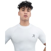 6 - Athflex Men's High-Neck Compression T-Shirt, Large White