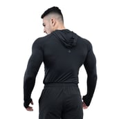 3 - Athflex Men's Performance Assassin Compression Hoodie,  Black  XL 
