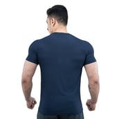 4 - Athflex Men's Slim Fit Round Neck Ribbed T-Shirt, Medium Navy Blue