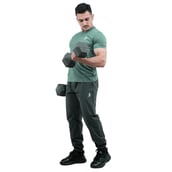 6 - Athflex Men's Round Neck Body Fit Textured T-Shirts,  Medium  Sea Green 