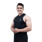 4 - Athflex Men's Activewear Training Sleeveless Gym and Sports Hoodie,  Black  XXL 