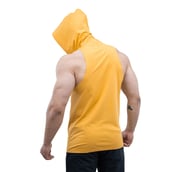5 - Athflex Men's Activewear Training Sleeveless Gym and Sports Hoodie,  Yellow  Medium 