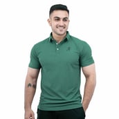 1 - Athflex Men's Regular Fit Half Sleeve Pique Polo T-Shirt,  Small  Persian Green 