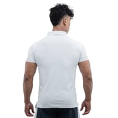 5 - Athflex Men's Regular Fit Half Sleeve Pique Polo T-Shirt,  Small  Marble White 
