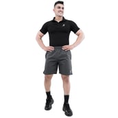 9 - Athflex Men's Regular fit Knee Length Velocity Slit Shorts,  Medium  Grey 